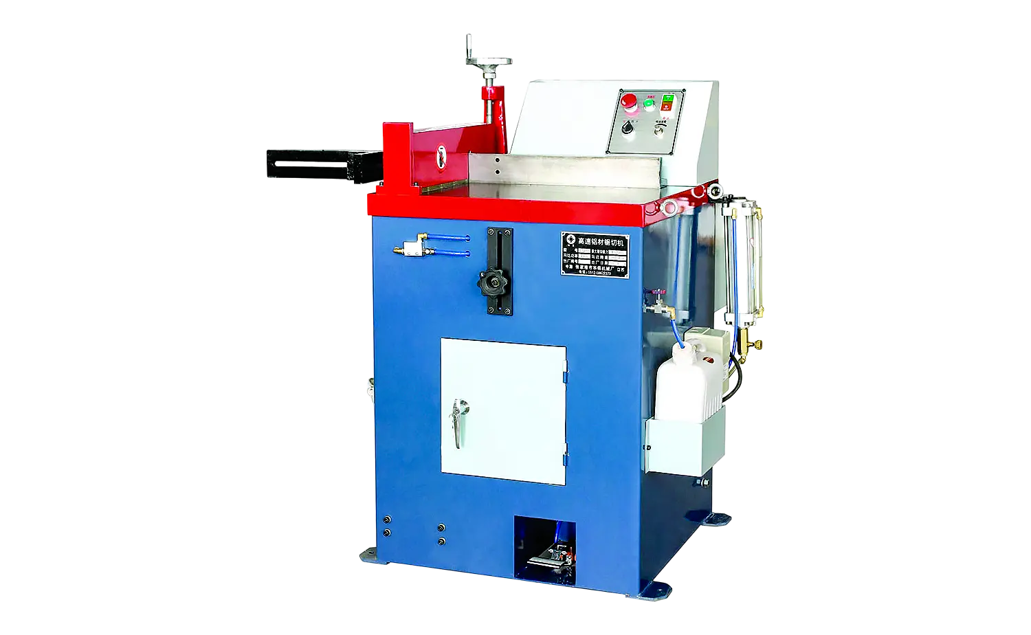 ES455 halvautomatisk aluminiumskärmaskin med vinkelskärfunktion